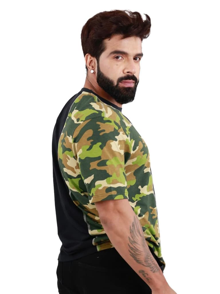 Alex Black Camo Printed Organic Bamboo T-Shirt (Pack Of 1) — photo 2