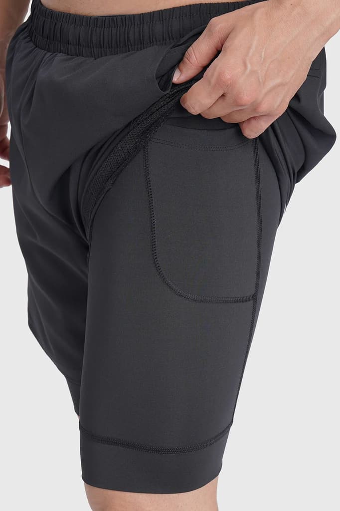 2 in 1 Mesh Shorts Black With Black — photo 3