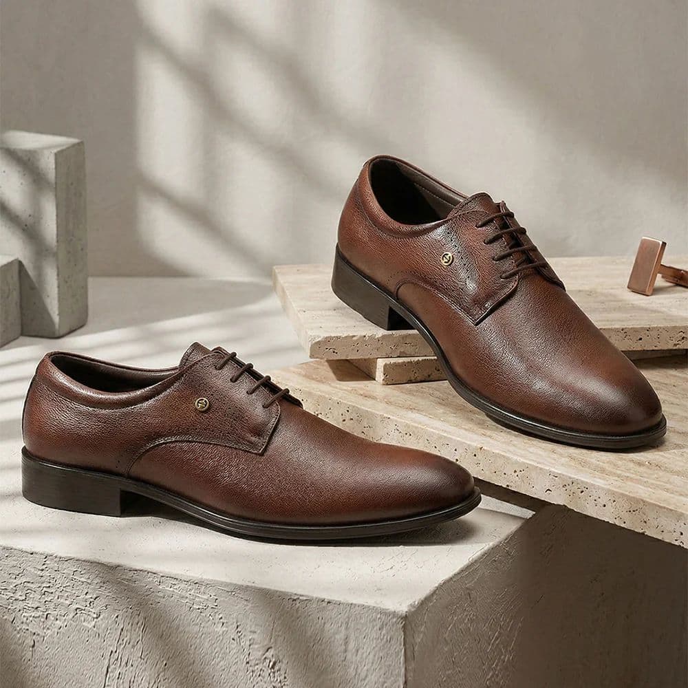 Healers SCL-16 Brown Formal Lacing Debry Shoes for Men By Liberty — photo 2