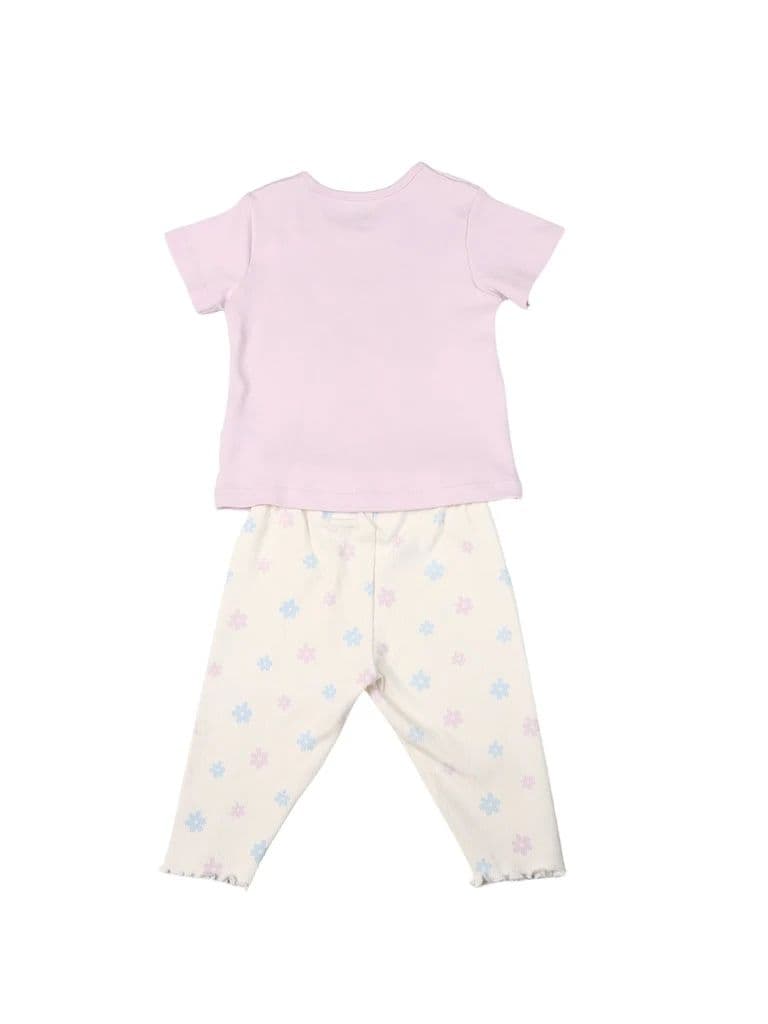 HOP Baby Girls Multicolour Printed Cotton T-Shirt and leggings set — photo 3
