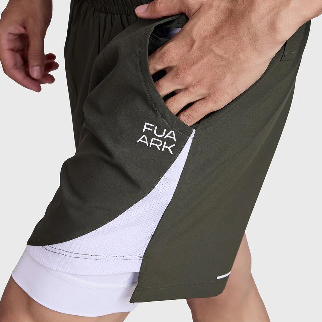 2 in 1 Mesh Shorts Olive