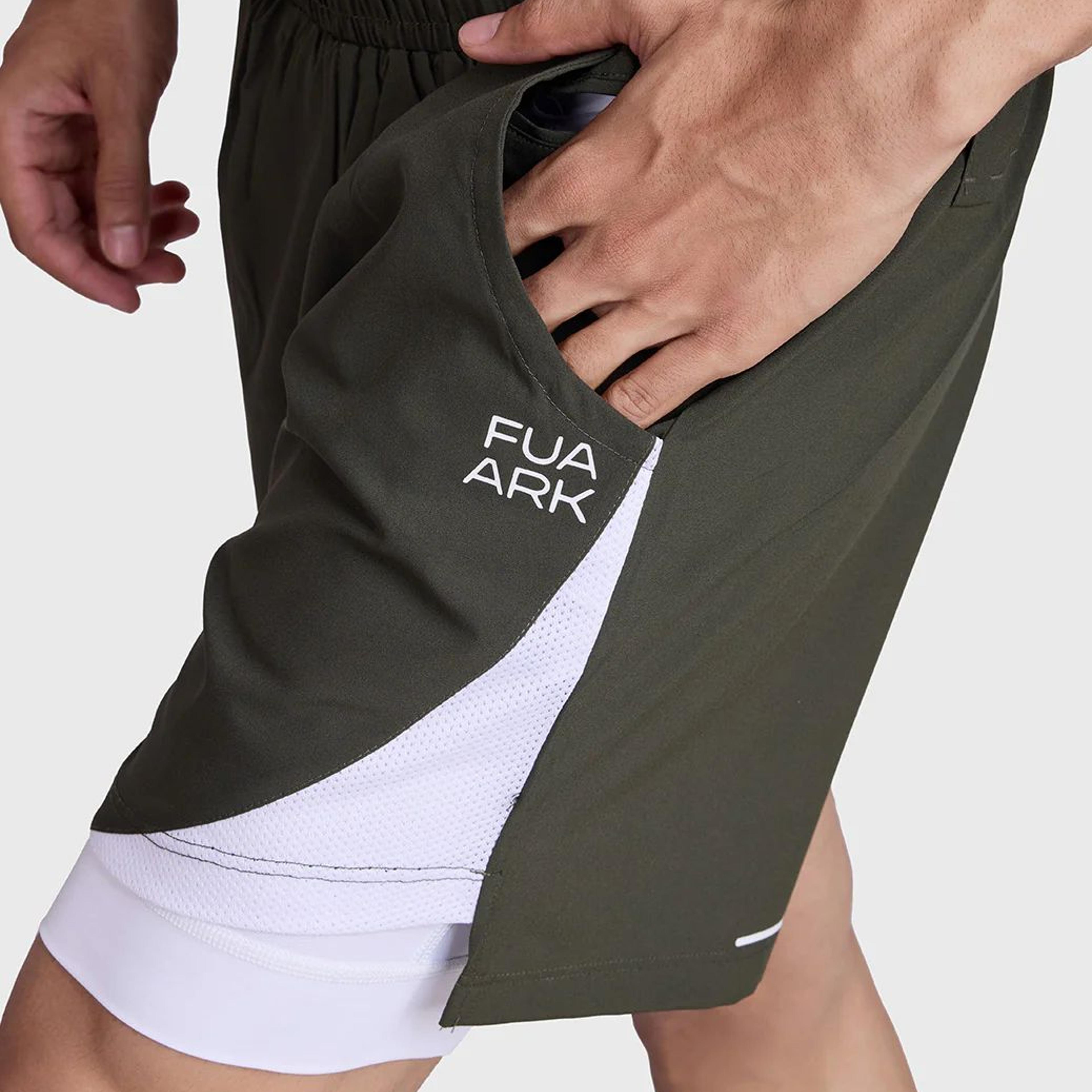 2 in 1 Mesh Shorts Olive