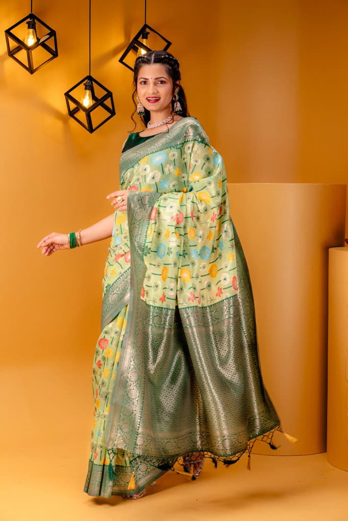 Mimosa Women's Woven Design Repated Style Art Silk Saree With Blouse Piece : SA00001583PSFREE — photo 5