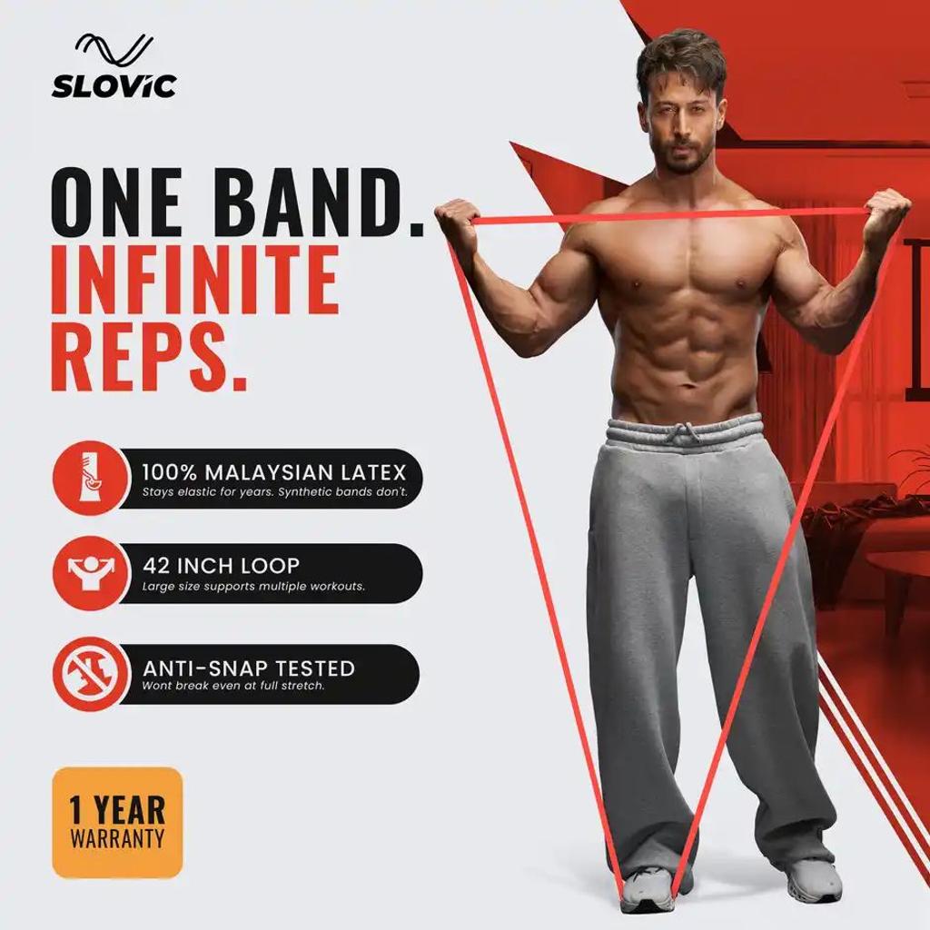 Slovic Heavy Resistance Band (7-15 kg) for Strength Training & Home Workout - Natural Rubber