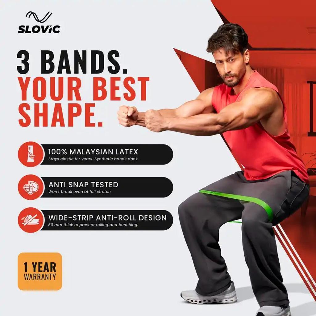 Slovic Mini Loop Resistance Bands | Non-Slip Elastic Bands for Home Workout