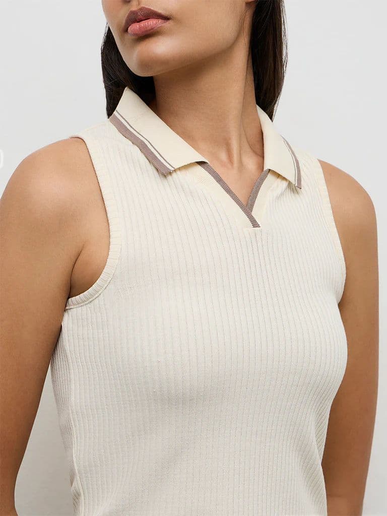 Nuoflexx Cream Ribbed Top — photo 3