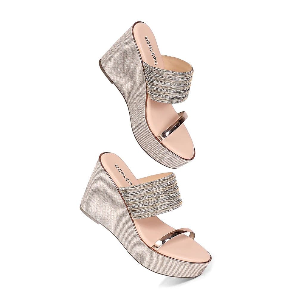 Healers STY-113 Women's Peach Casual Wedge Heeled Sandals - PARTY EDIT Special — photo 7