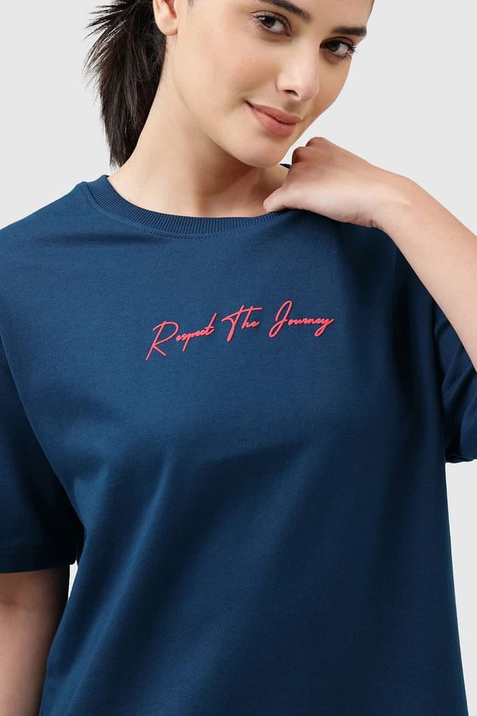 Respect The Journey Oversized T-shirt Teal — photo 3