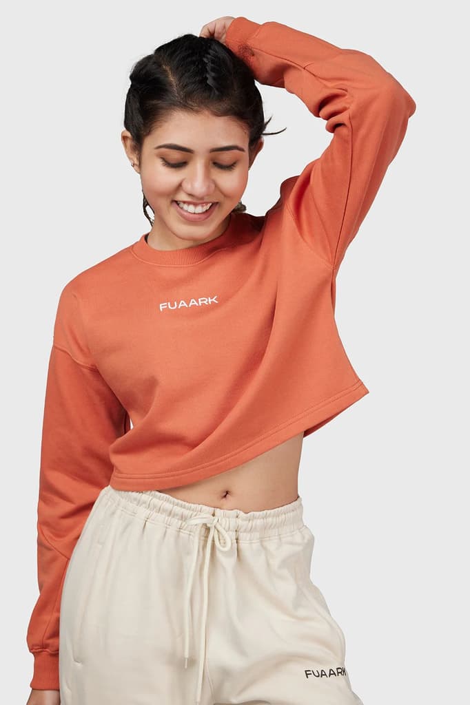 Signature Oversized Cropped Sweatshirt Orange — photo 5