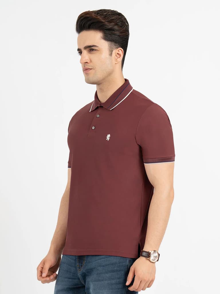 T Shirts for Men in Brick | Polo Half Sleeve T Shirt — photo 2