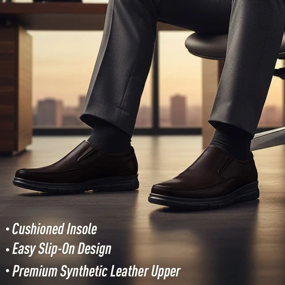 Healers HML-90E Brown Formal Non Lacing Mocassin Shoes for Men — photo 3