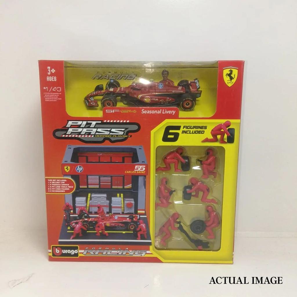 Racing Car Pit Pass Set | Die-Cast Car with 6-Piece Pit Crew & Paddock Garage — photo 7