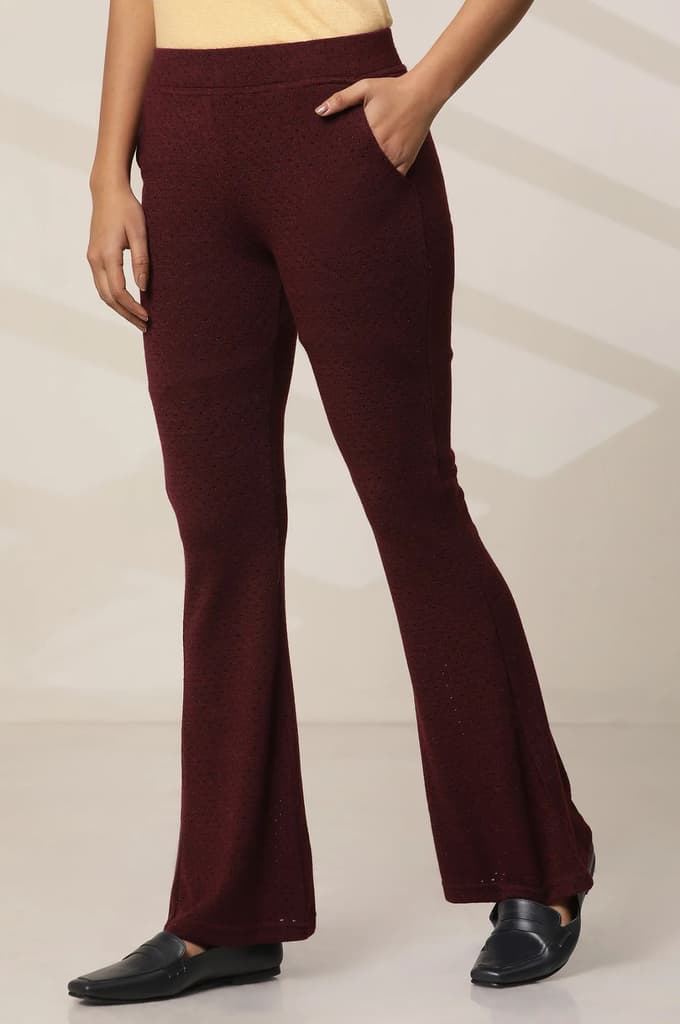 Purple Boot Cut Parallel Pants — photo 4
