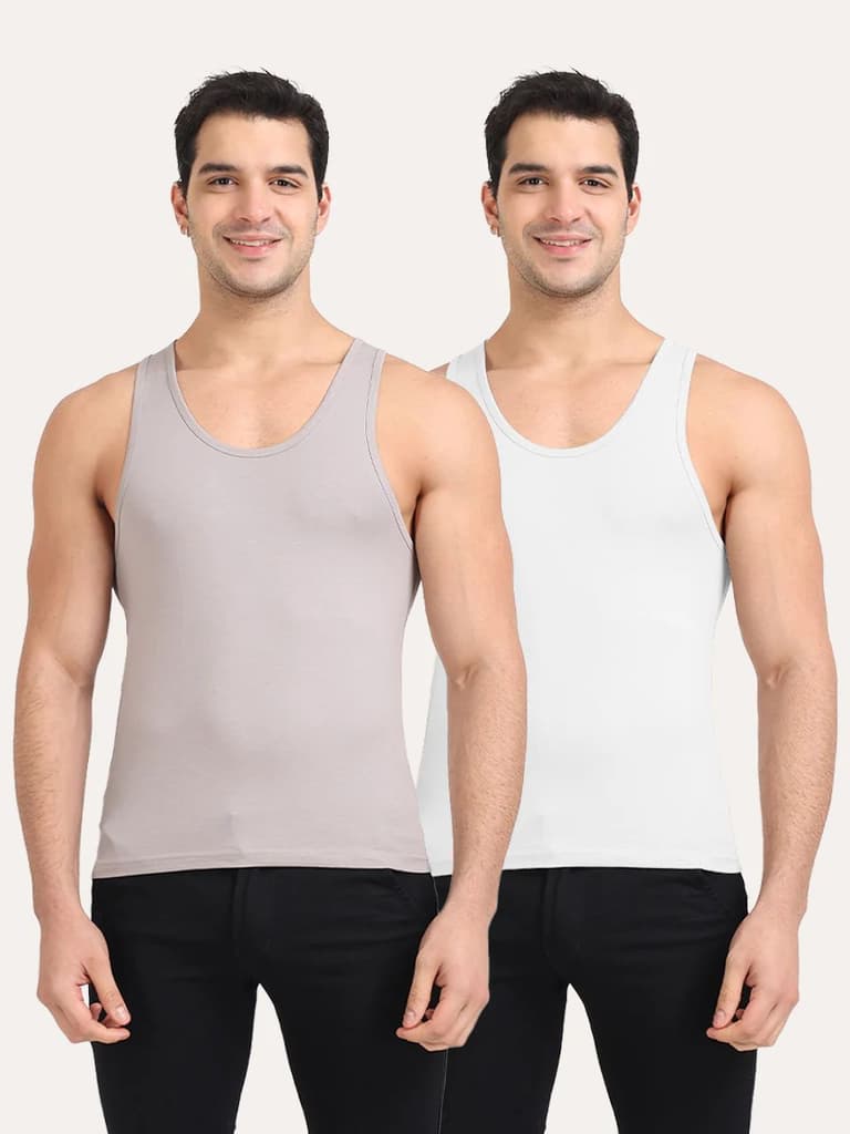 Regular Fit Organic Cotton Comfort Vest for Men (Pack of 2) — photo 17
