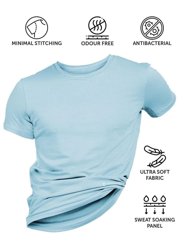 Men's Half Sleeves Bamboo Undershirts (Loungewear & Sleepwear) - Pack of 2 — photo 3