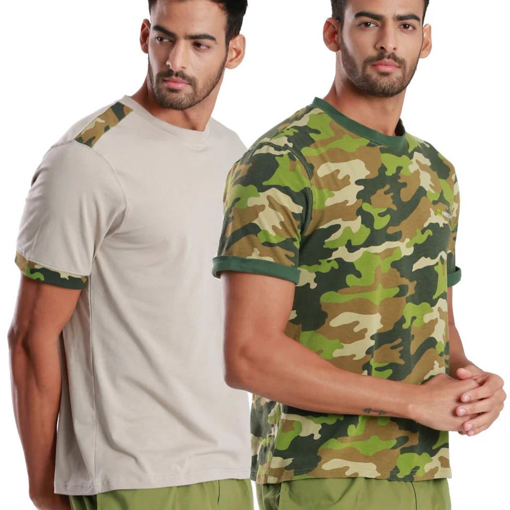 Camo Printed Organic Bamboo T-Shirt (Pack of 2)