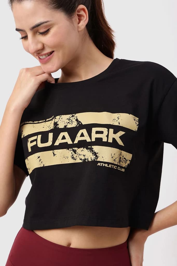 Brisk Fuaark Cotton Crop Top Black — photo 3