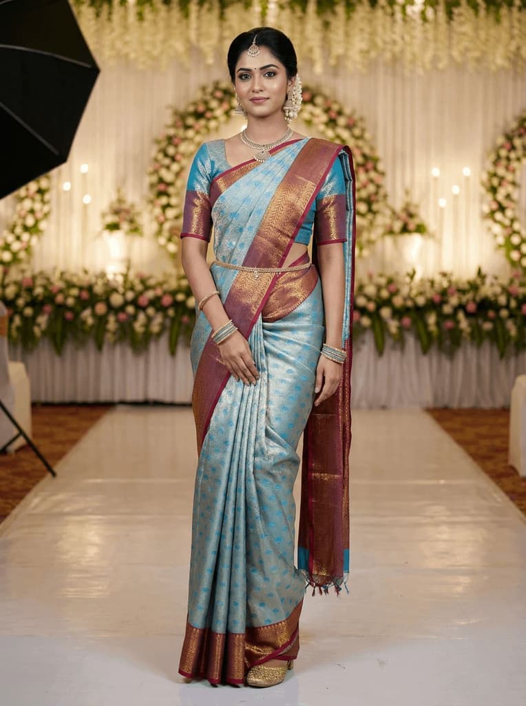 MIMOSA Women's Woven Design Kanjivaram Style Art Silk Saree with Blouse Piece - Ananda (SA00002866ANFREE) — photo 2