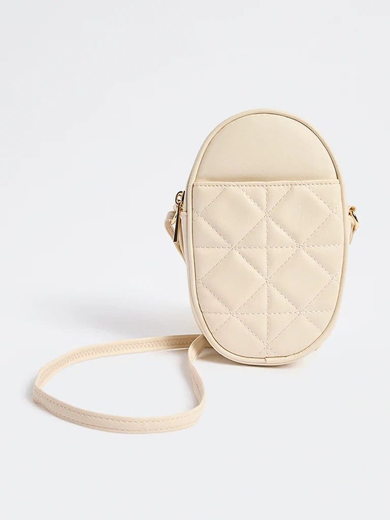 Westside Ivory Quilted Phone Sling Bag — photo 4