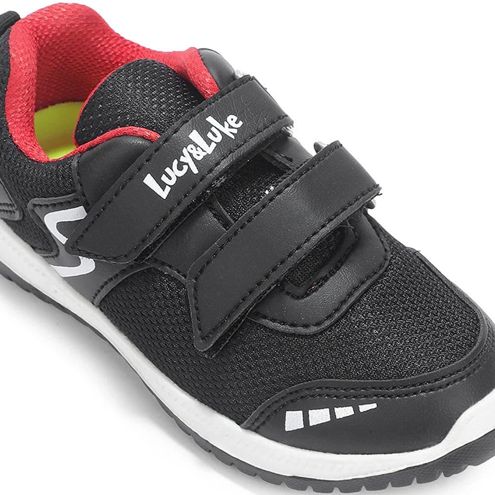 Lucy & Luke Black Sports Non Lacing Walking Shoes For Kids JAMIE-K2E By Liberty — photo 6