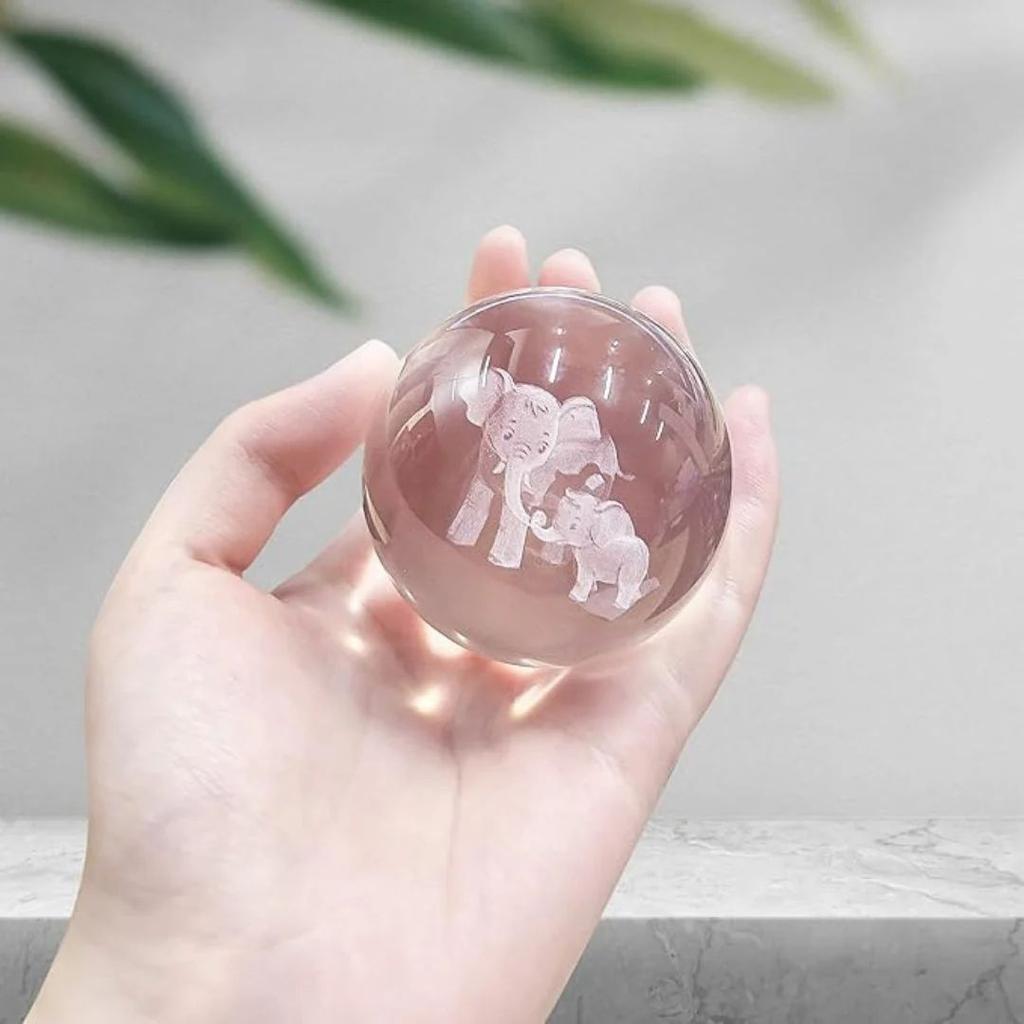 Elephant n Baby Crystal Lamp – Heartwarming 3D LED Night Light — photo 3