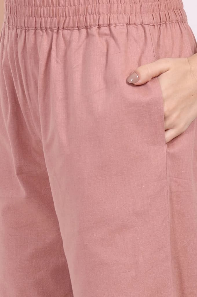 Pink Embroidered Straight Rayon Kurta with Straight Pant — photo 9