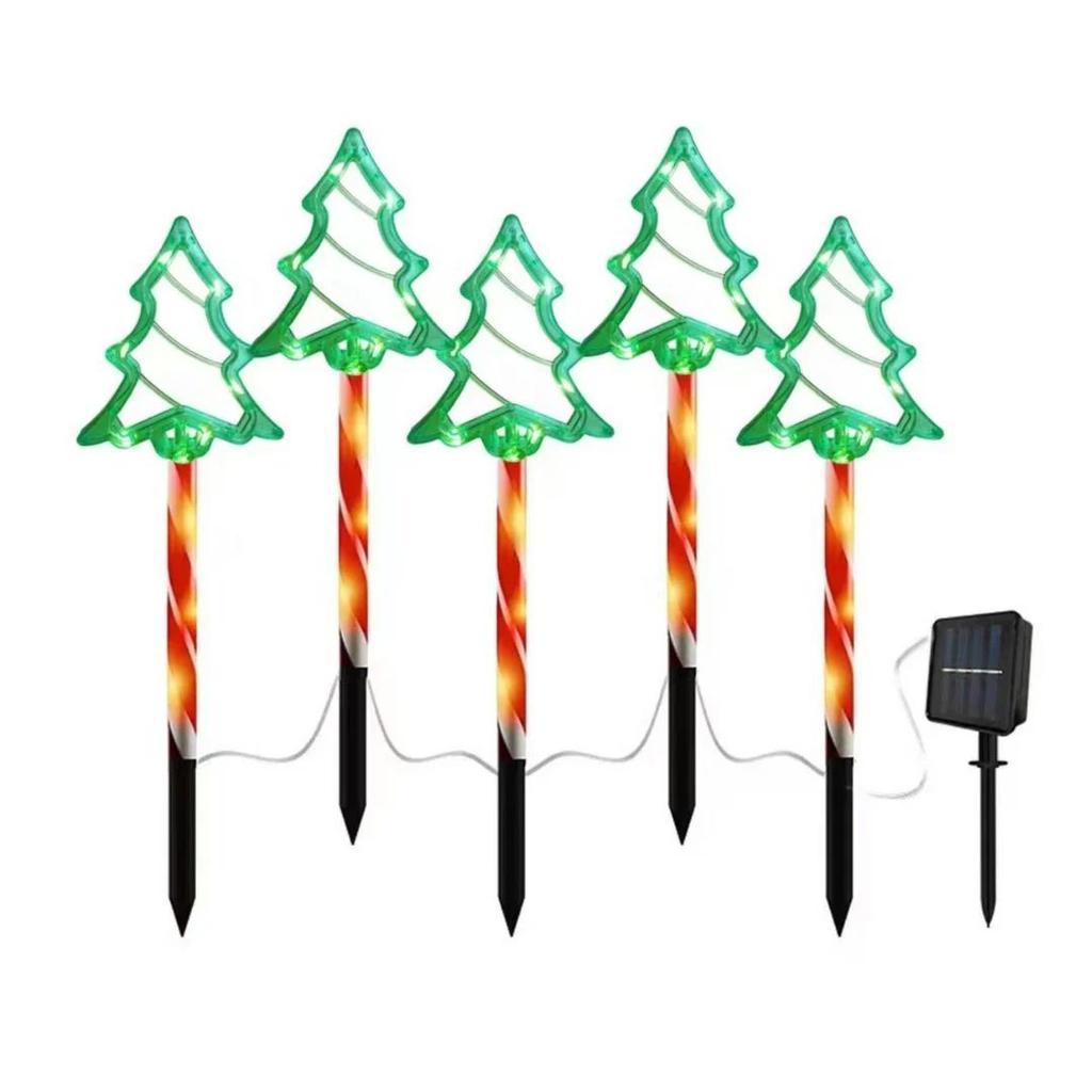 Solar Christmas Tree Pathway Lights – Outdoor LED Lawn Stakes — photo 2