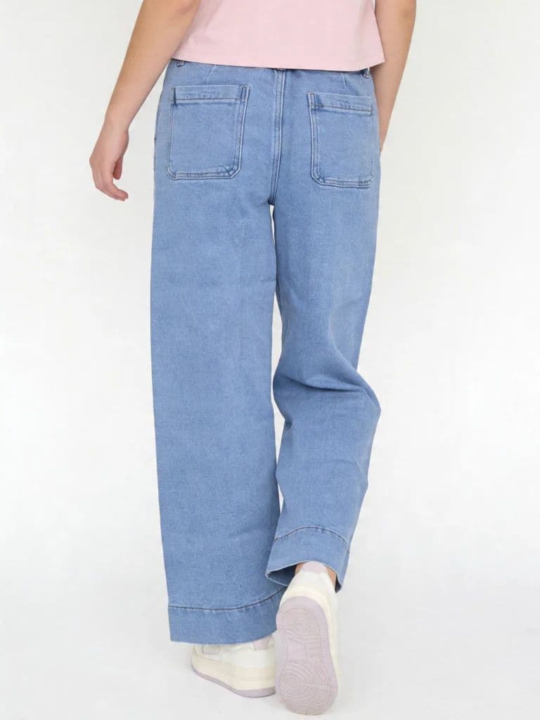 Y&F Kids Girls Light Blue Wide Leg Jeans — photo 2