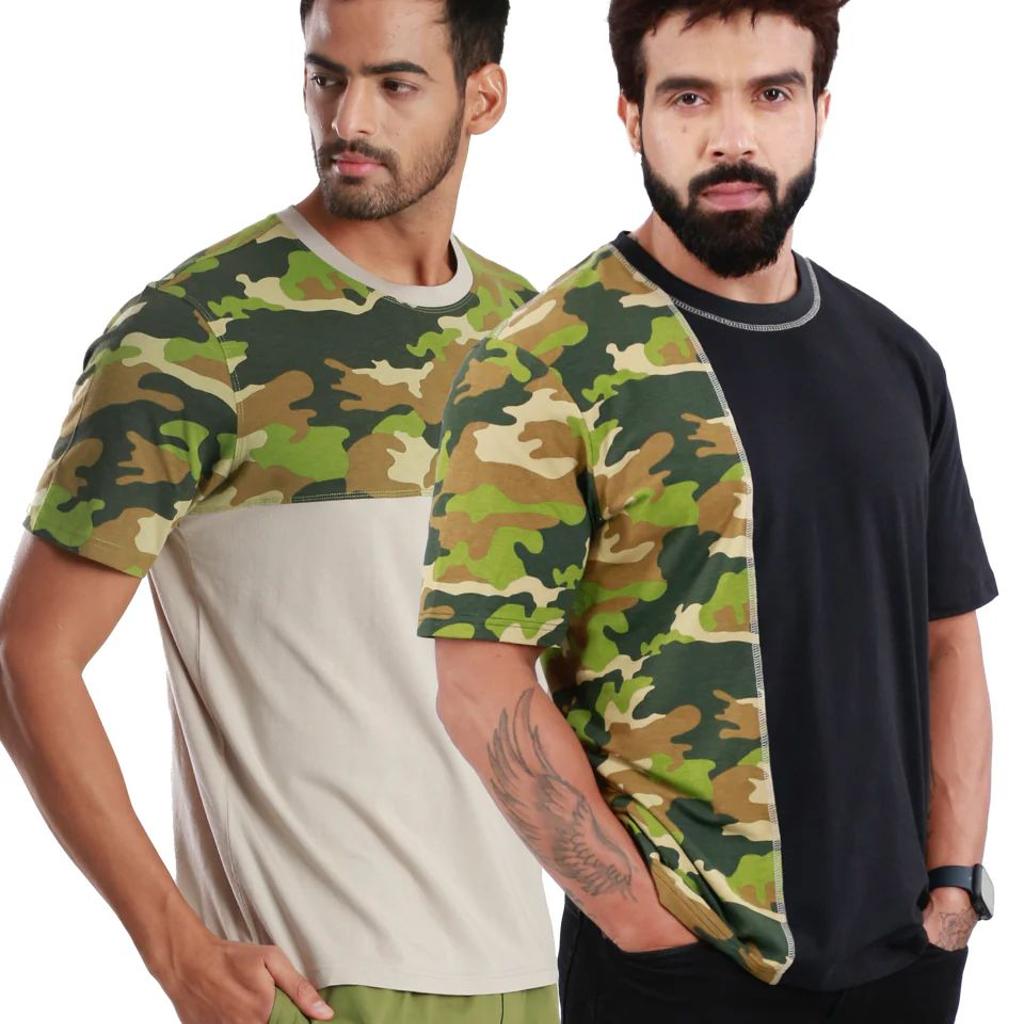 Camo Printed Organic Bamboo T-Shirt (Pack of 2)