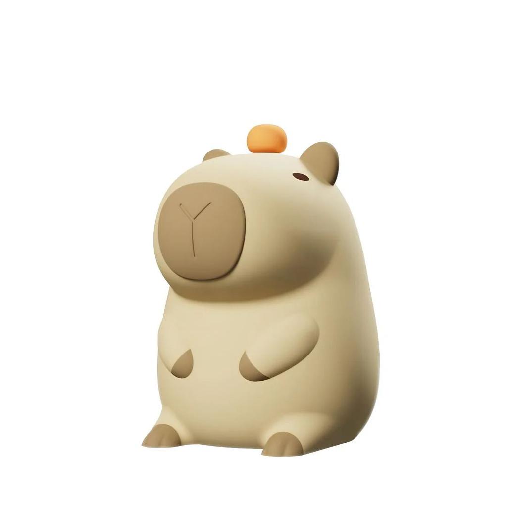 Cute Capybara Silicone Lamp | Touch Sensor Lamp, Rechargeable Night Light — Sitting Capybara Lamp