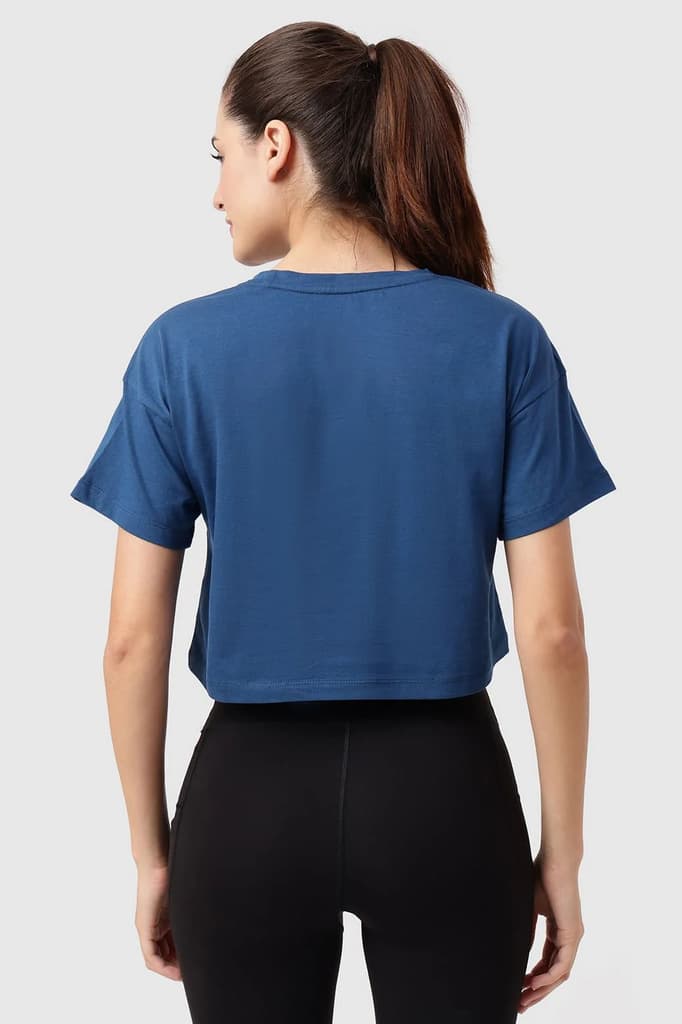 Brisk Fuaark Cotton Crop Top Teal — photo 6