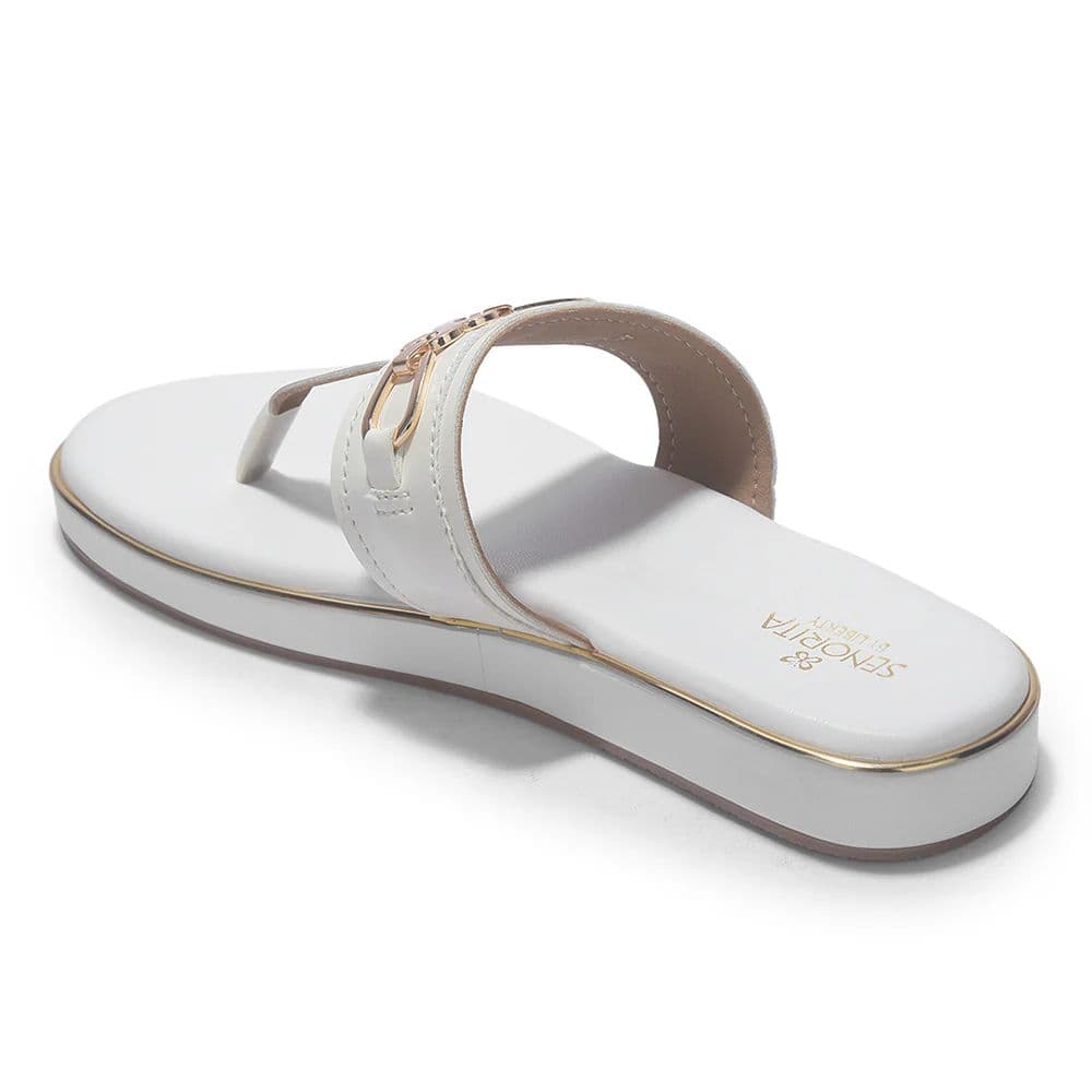 Senorita STY-182E White Casual Slip on Flipflops for Women By Liberty — photo 5