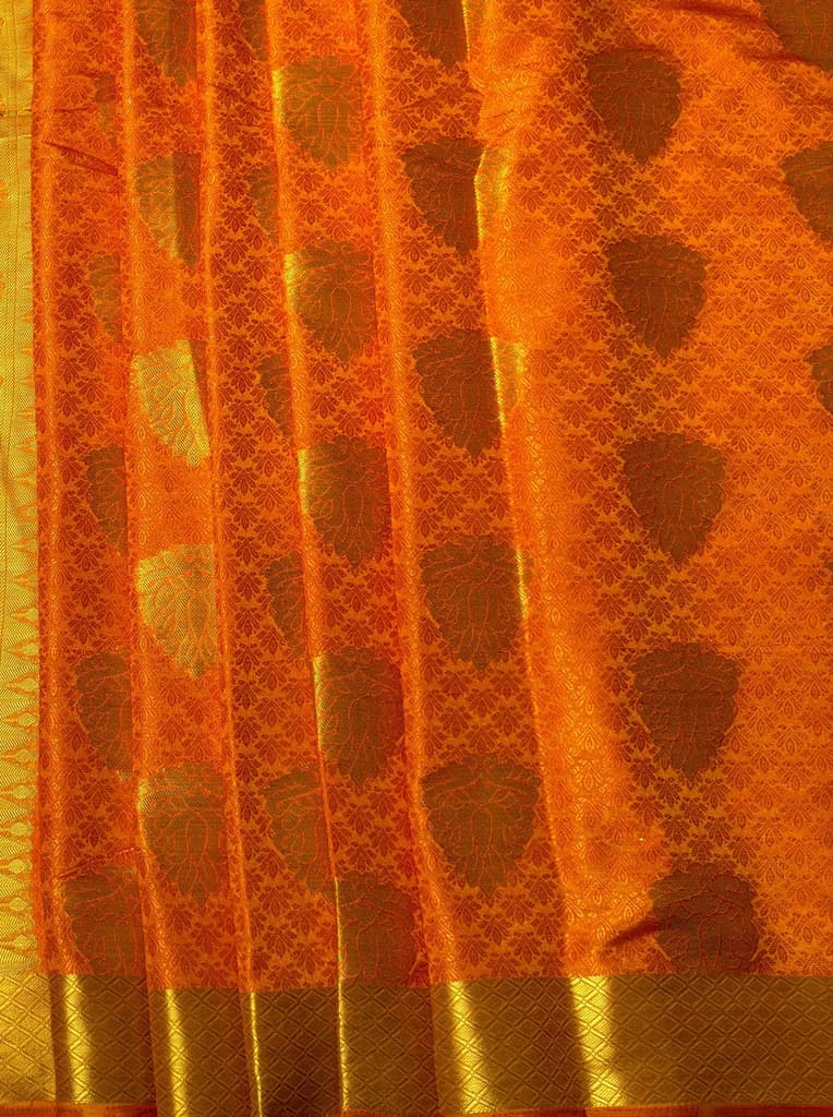 MIMOSA Women's Woven Design Kanjivaram Style Art Silk Saree with Blouse Piece - Mustard ( SA00003144MSFREE ) — photo 5