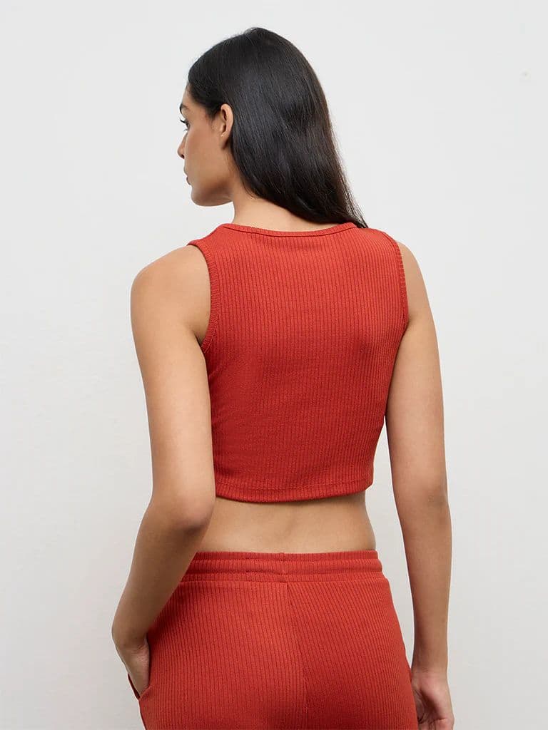 Nuoflexx Red Ribbed Zip-Front Top — photo 4