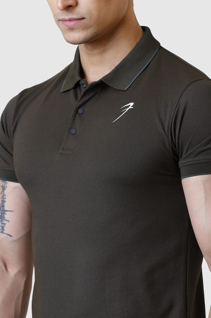 Aura Polo T-shirt Olive — photo 4