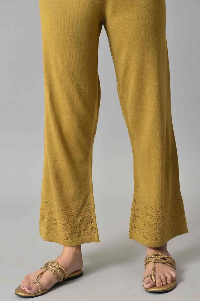 Gold Geometric Straight Fit Palazzo With Elasticated Waist — photo 8
