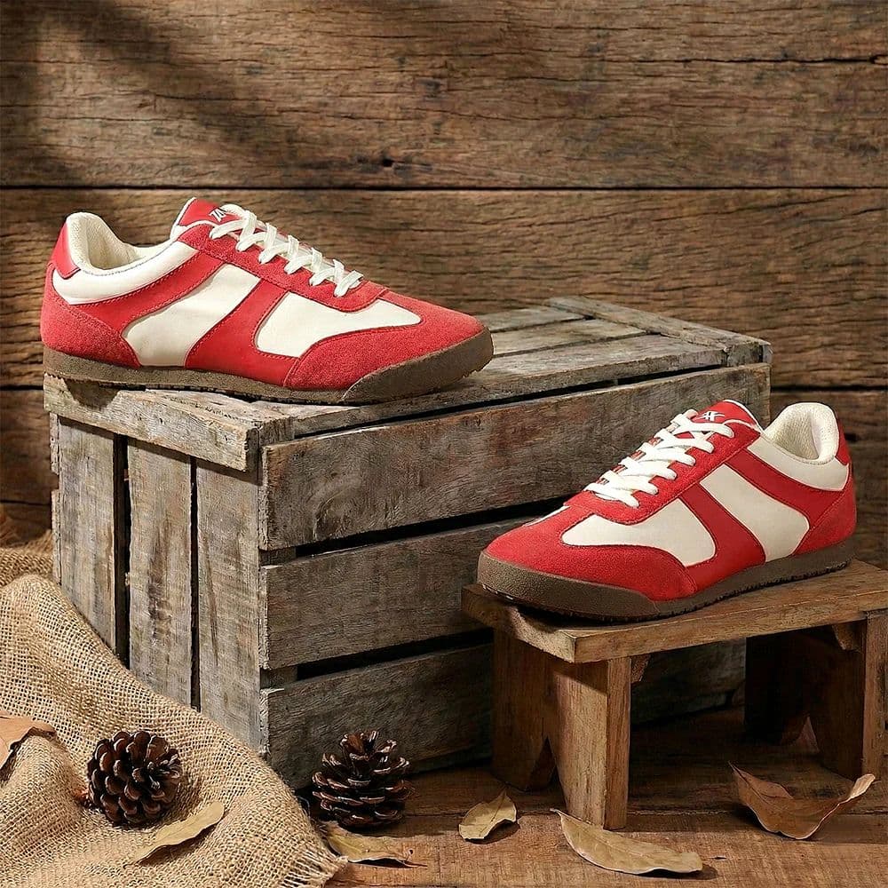 Leap7x Red Casual Lacing Sneakers For Men DECIAN-4E By Liberty — photo 2
