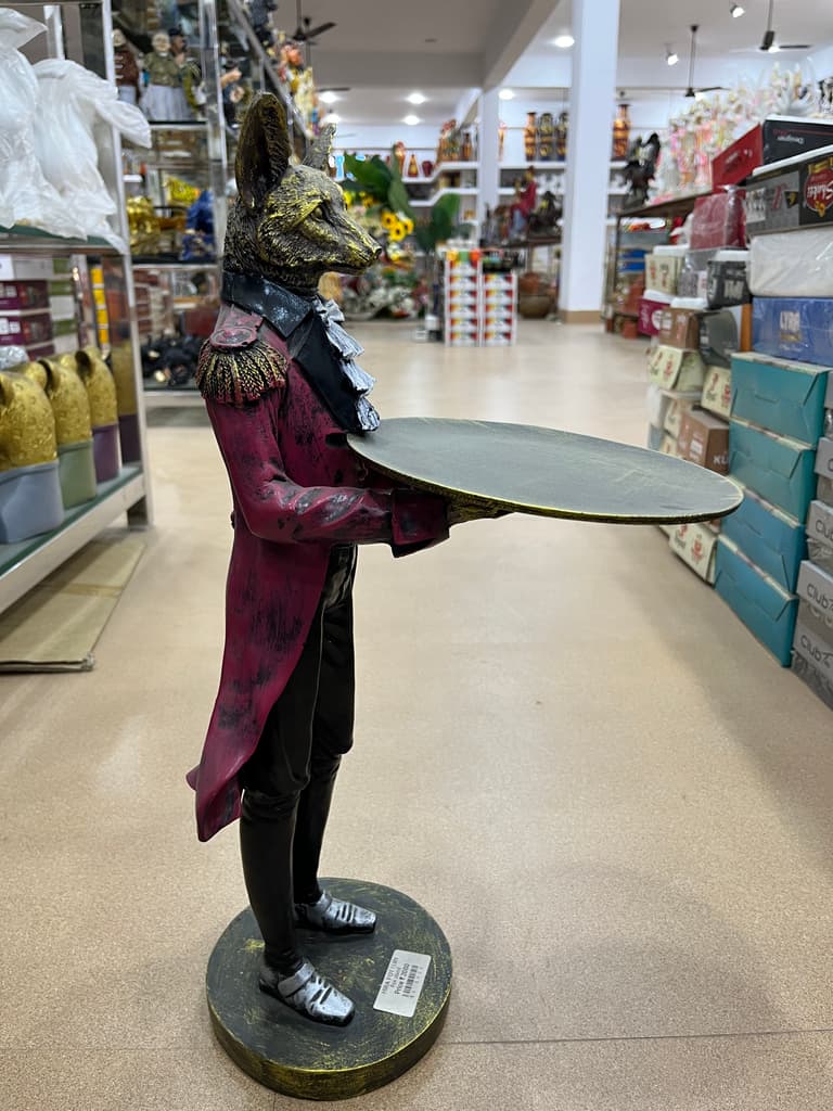 Golden Statue of a Woman Holding a Tray | Sculpture | Bronze | Gold