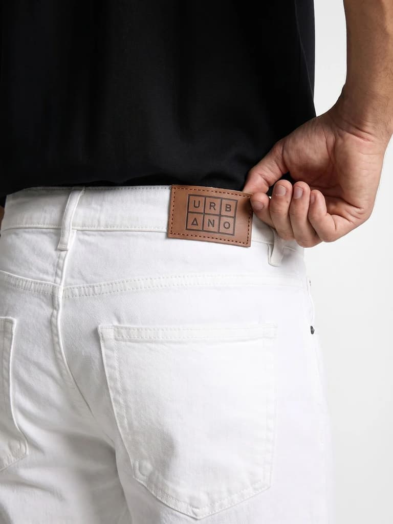 Men's White Relaxed Fit Washed Denim Jeans Non-Stretchable — photo 6