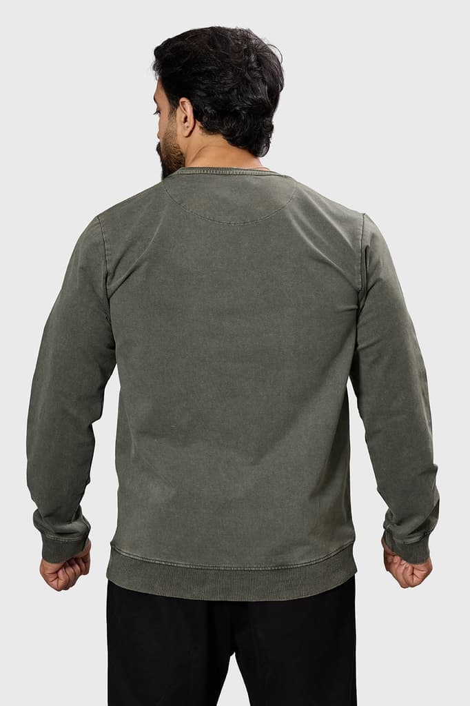 Shadow Washed Sweatshirt Olive — photo 6