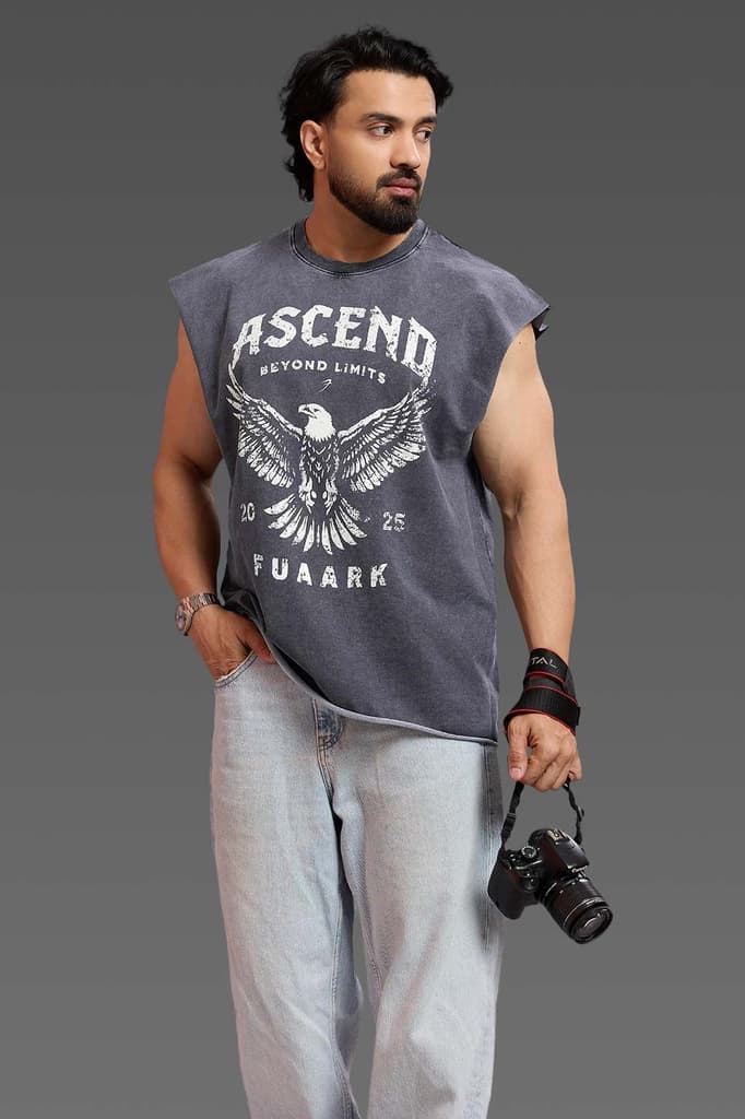 Ascend Washed Capsleeve Tank Dark Grey — photo 2