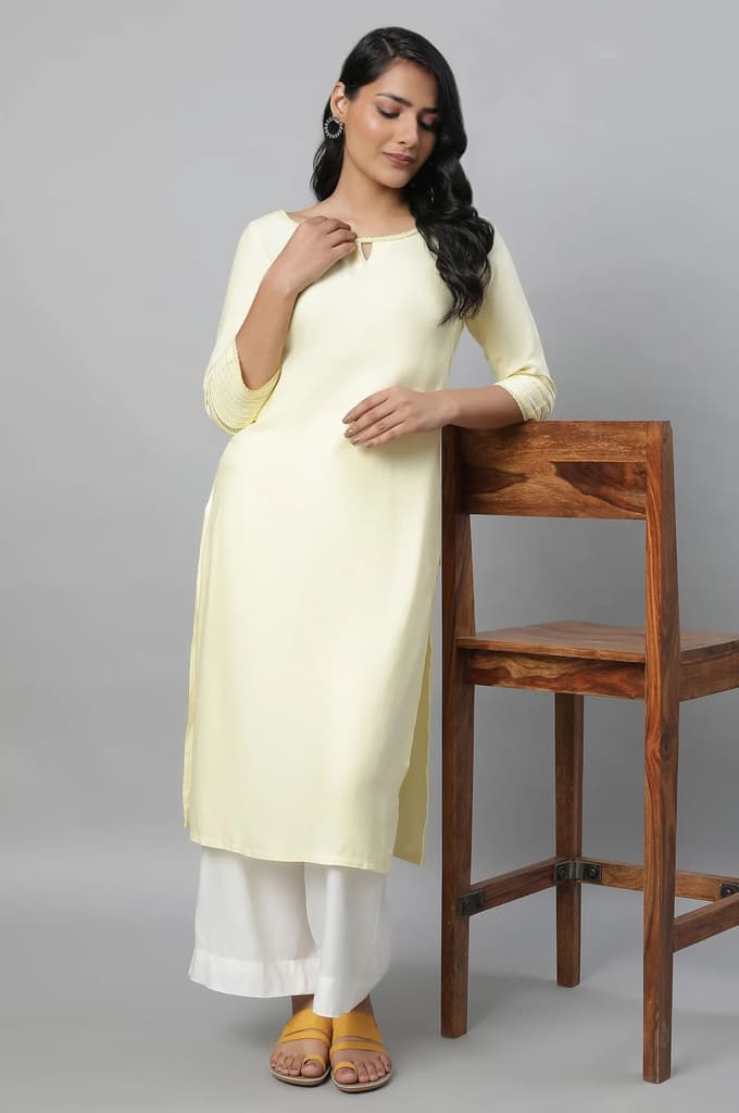 Off White Straight Liva Women Palazzos — photo 5
