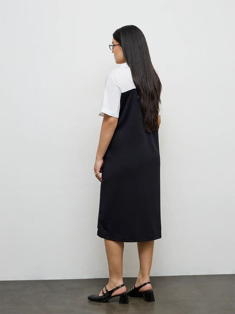 Gia Black Color-Block A-Line Dress — photo 4