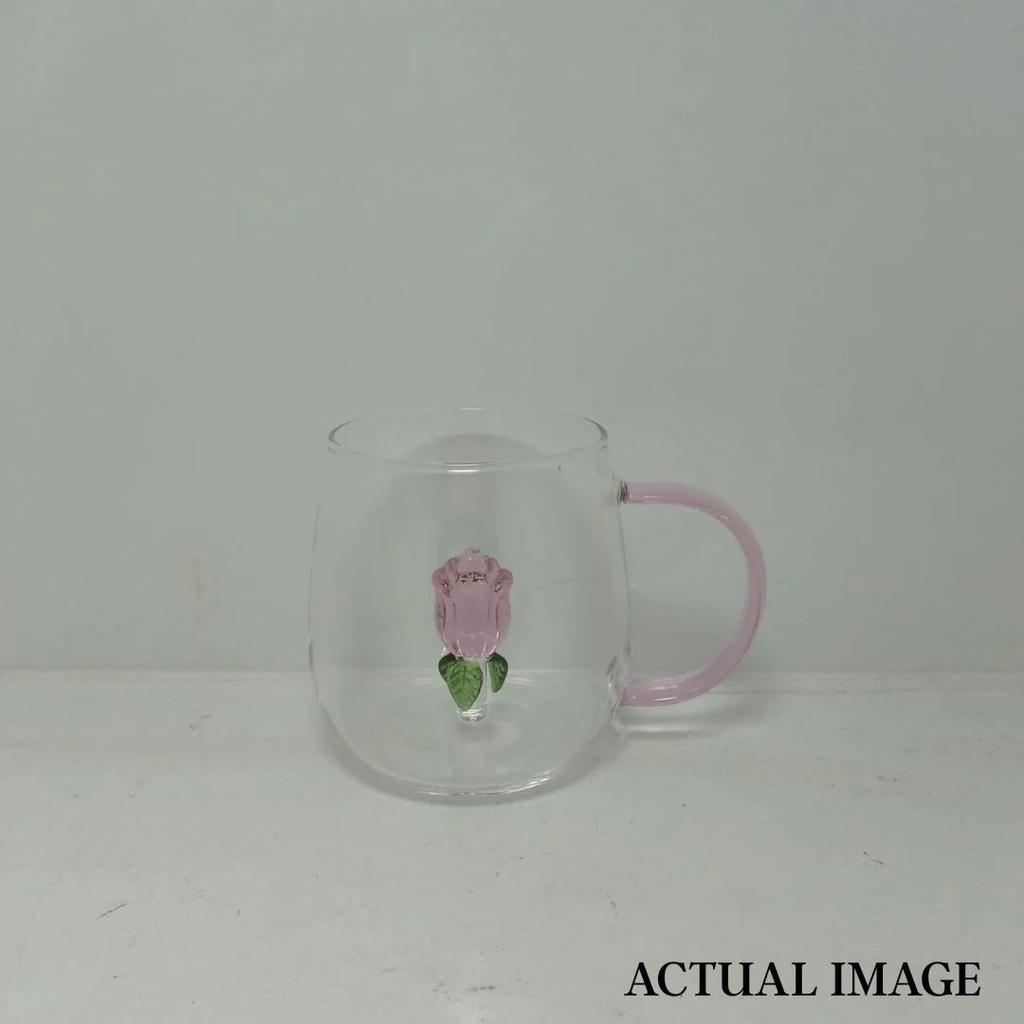 Blossom Inside – Pink Rose Glass Mug for Coffee n Cocktails — photo 5