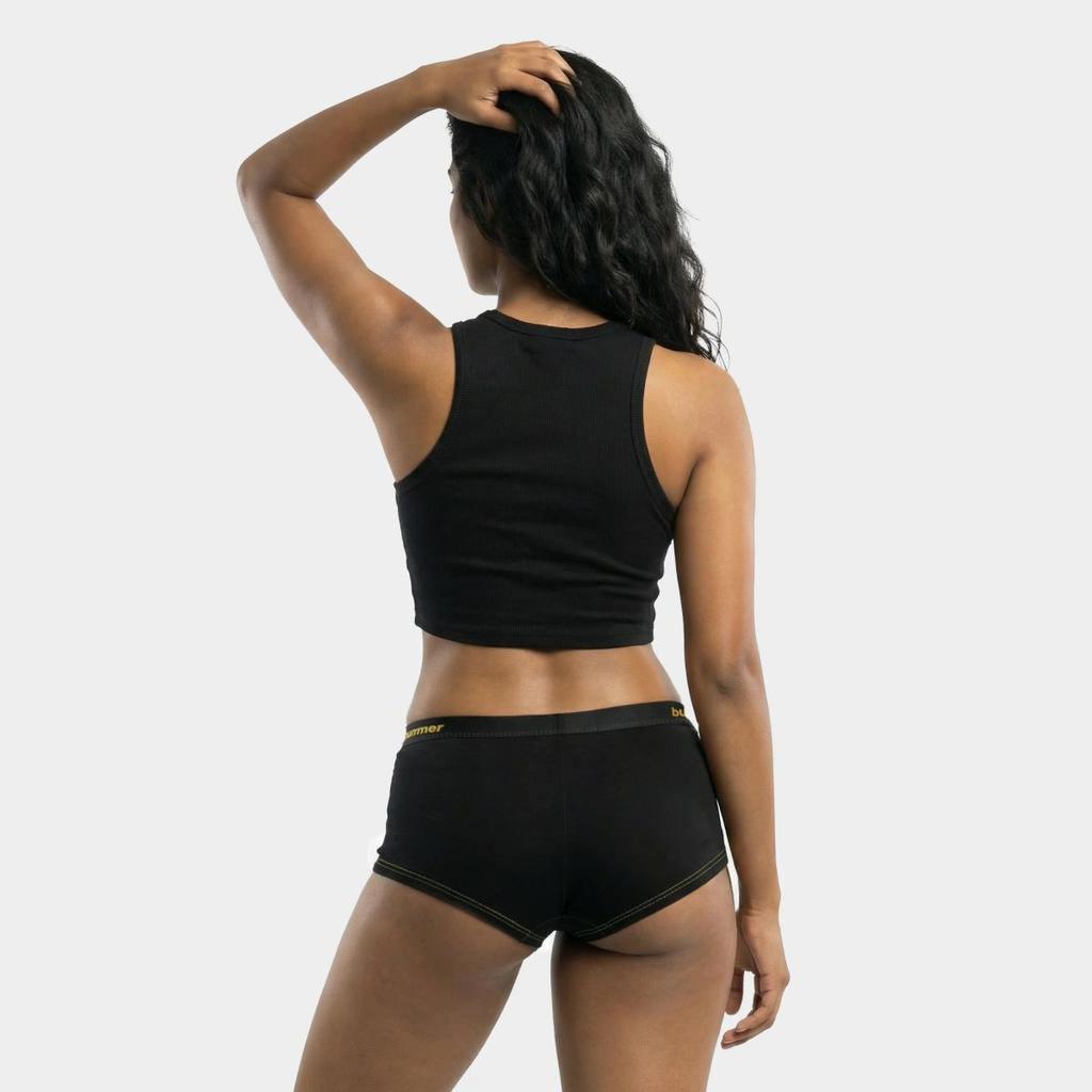 Cotton Stretch Boy Shorts - Noir — photo 4