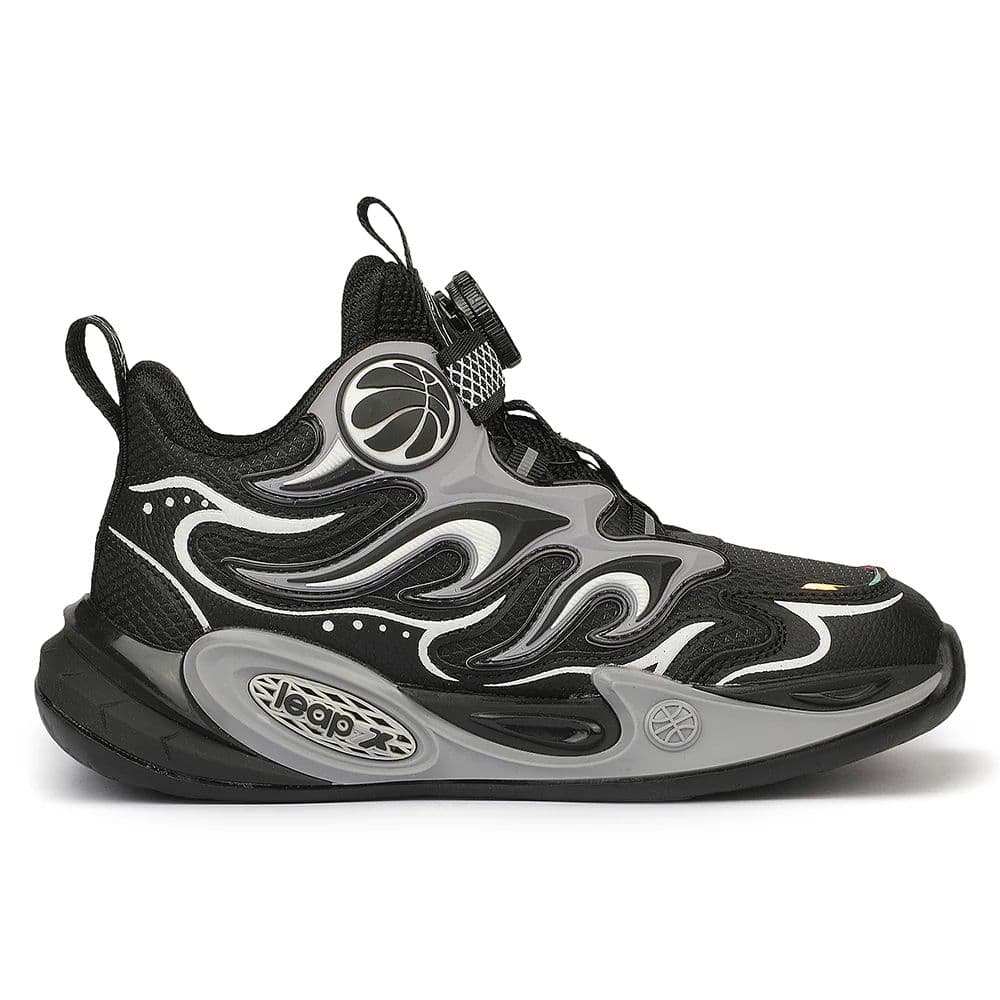 Leap7X ZLP-XK-10 Black Sports Non lacing Walking Shoes for Kids By Liberty — photo 2