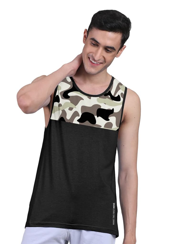 Active Vest Front Yoke Camouflage Regular Organic Bamboo Vest - Active Fit (Pack of 3) — photo 2