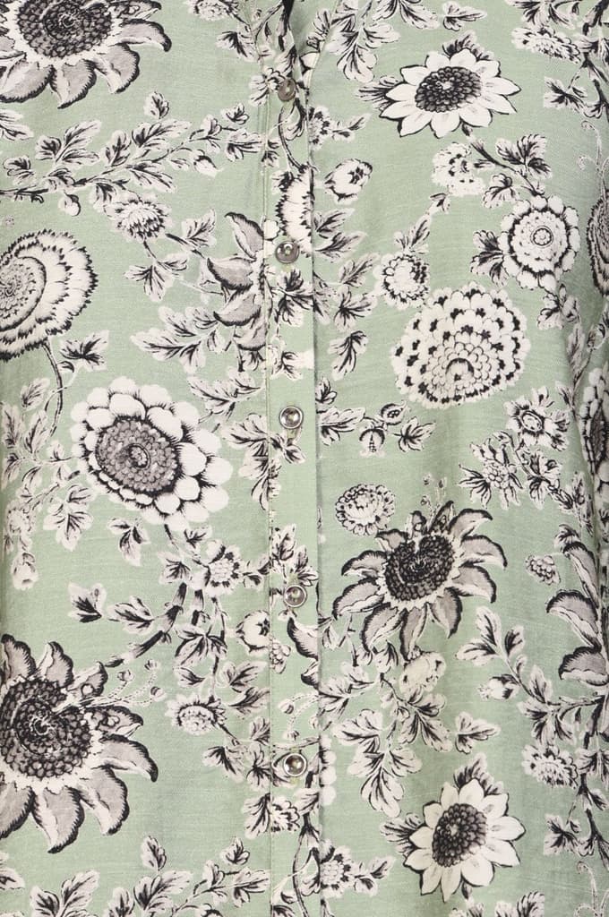 Green Floral Printed Straight Shirt — photo 6