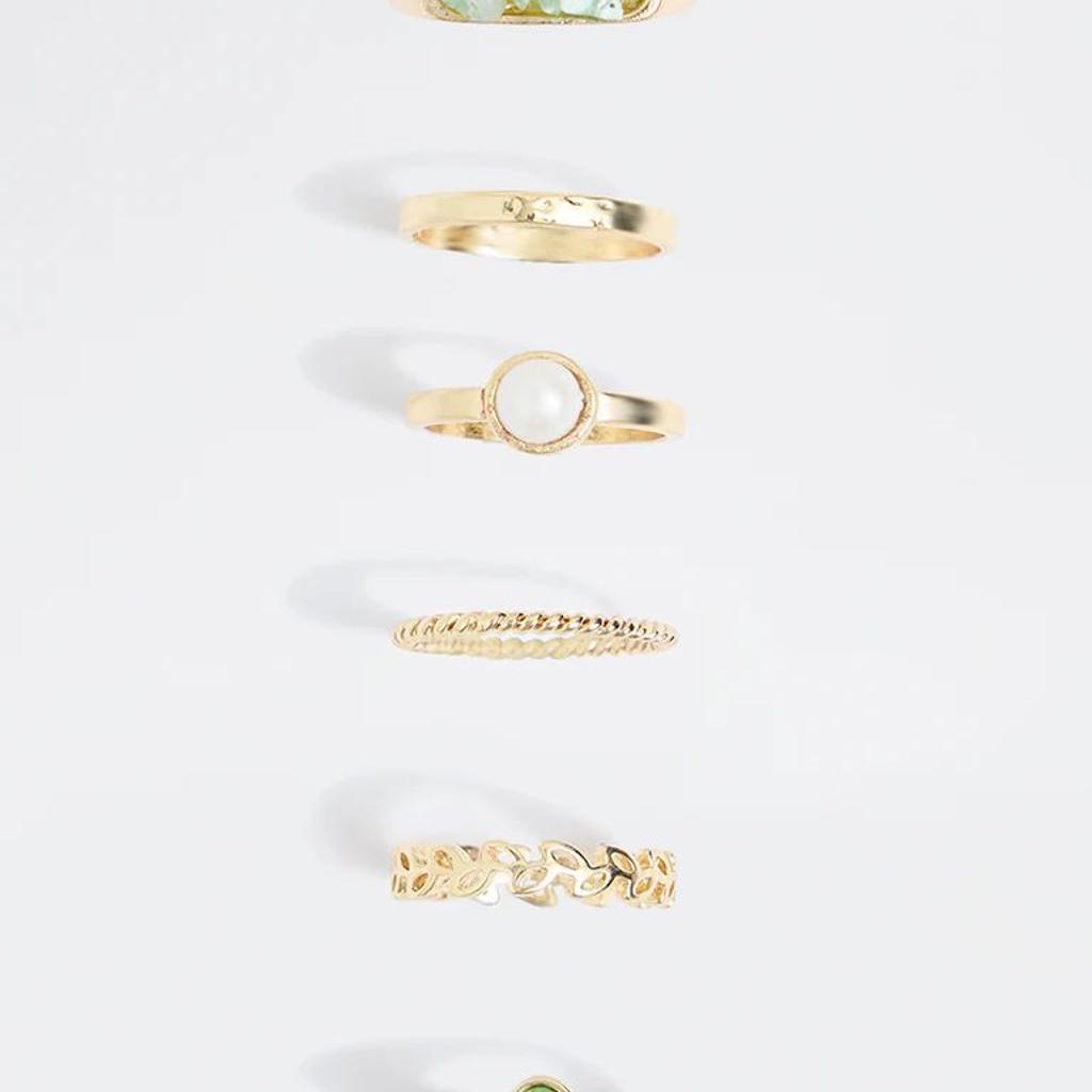 Westside Accessories Gold Multi-Stack Rings - Pack of 6