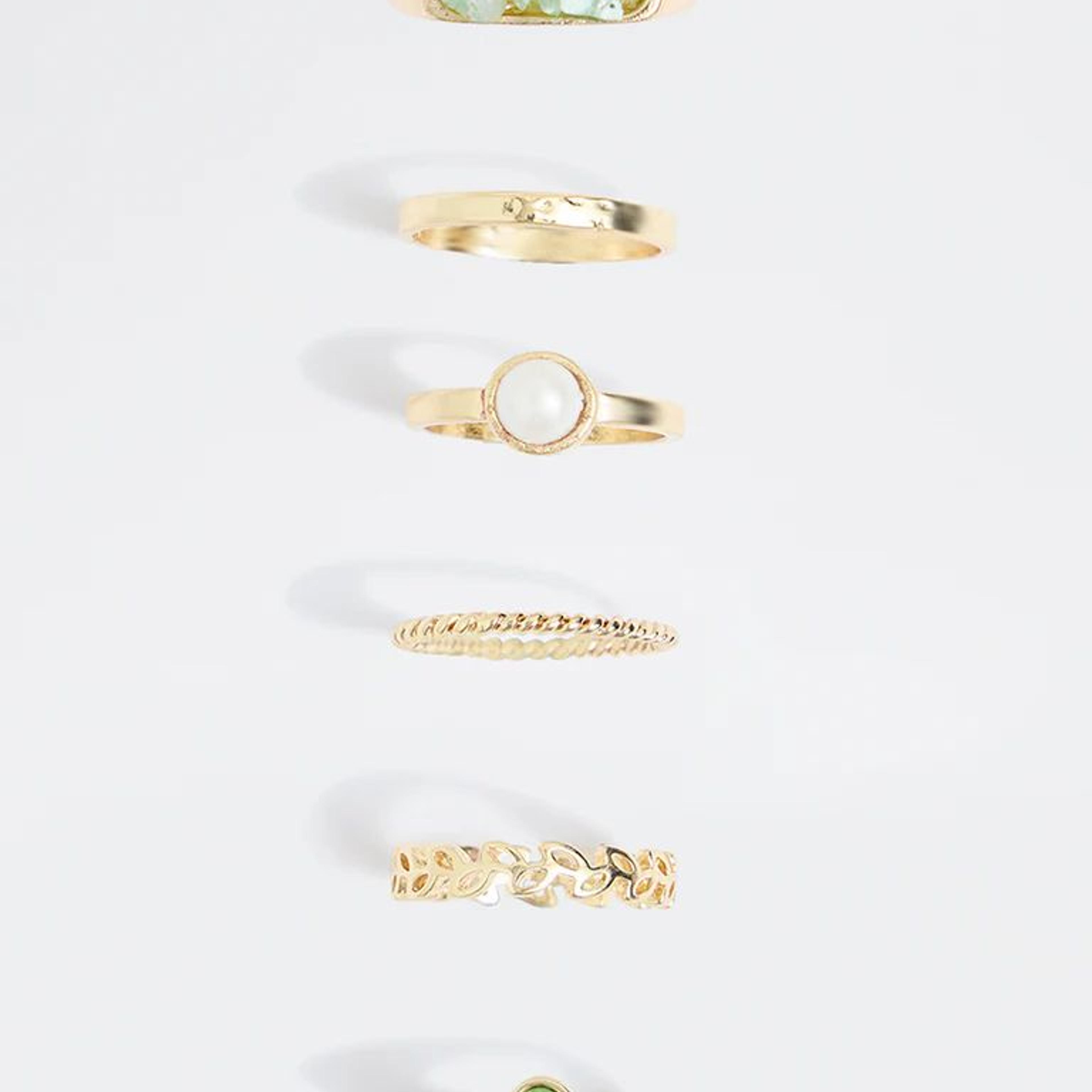 Westside Accessories Gold Multi-Stack Rings - Pack of 6